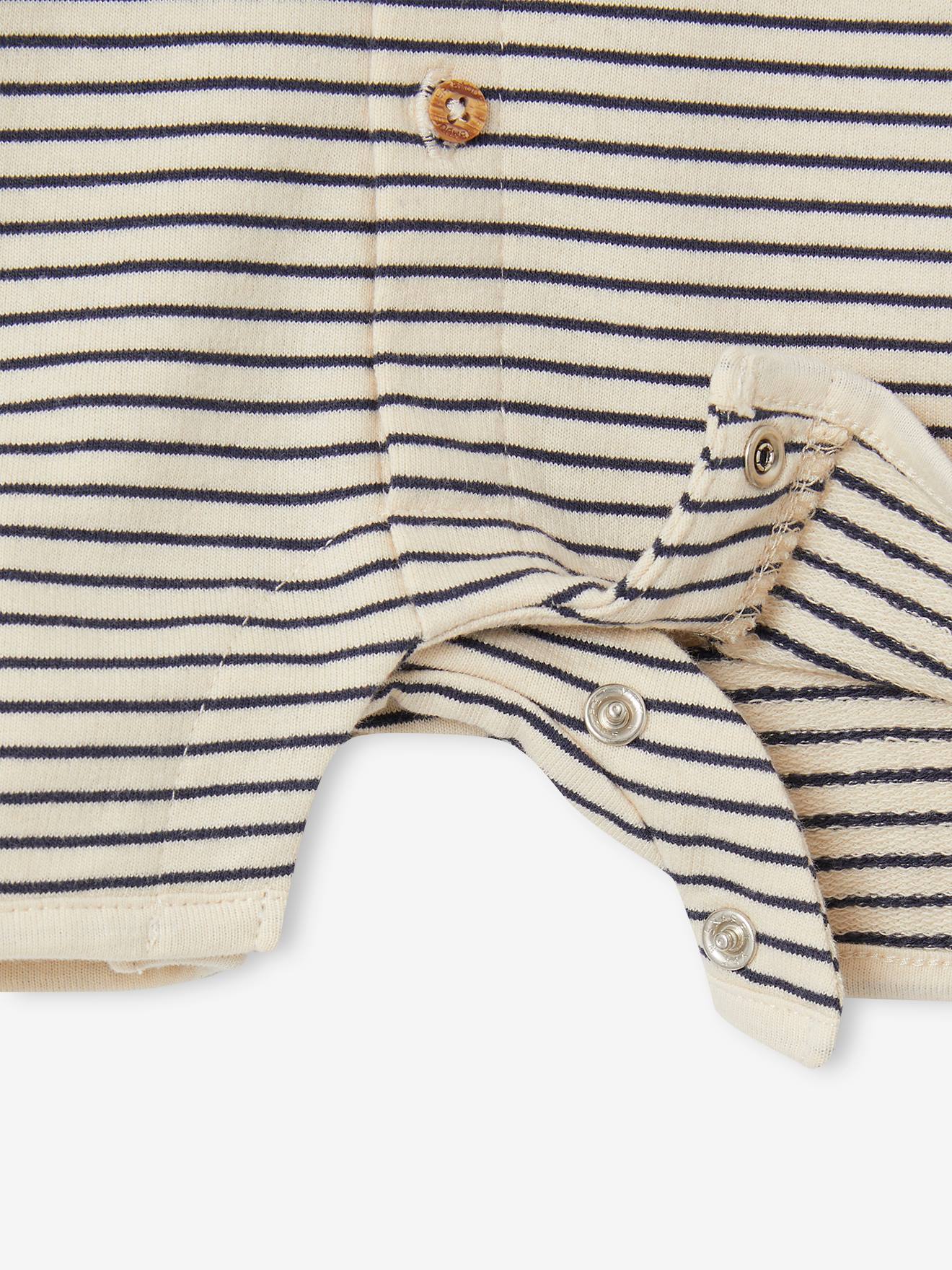 Vertbaudet Gestreifter Baby Overall Oeko-Tex - nachtblau