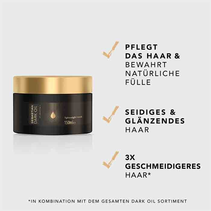 Sebastian Professional Haarmasken und Kuren Dark Oil Maske - Natürliche Fülle und seidiges Haar
