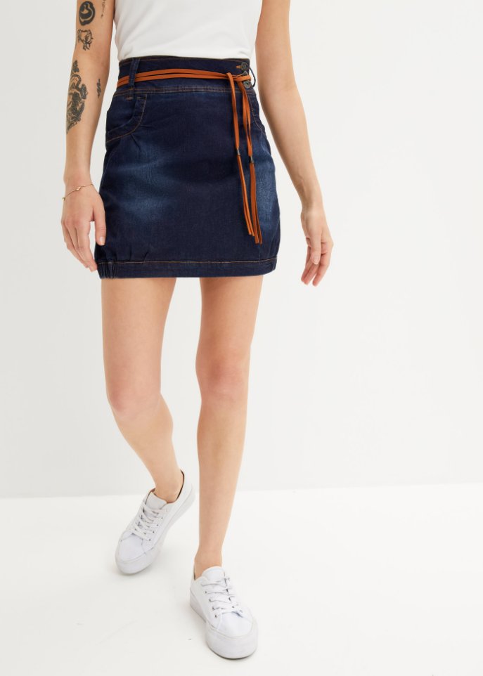 Jeansrock mit Gürtel