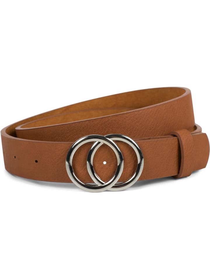 styleBREAKER Gürtel in Cognac-Silber günstig kaufen