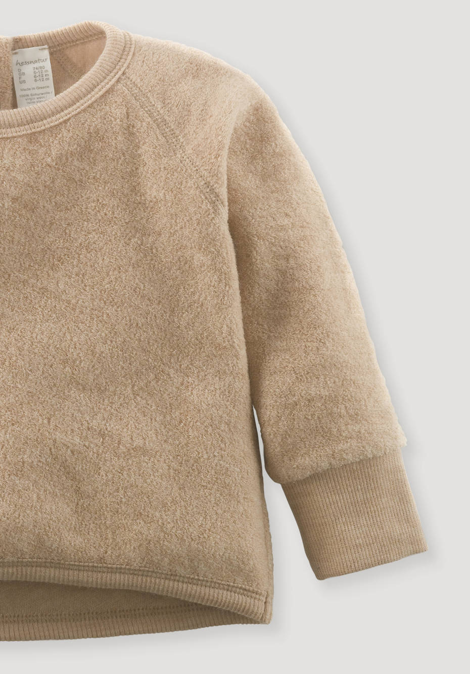 Wollfrottee-Sweatshirt aus reiner Bio-Merinowolle