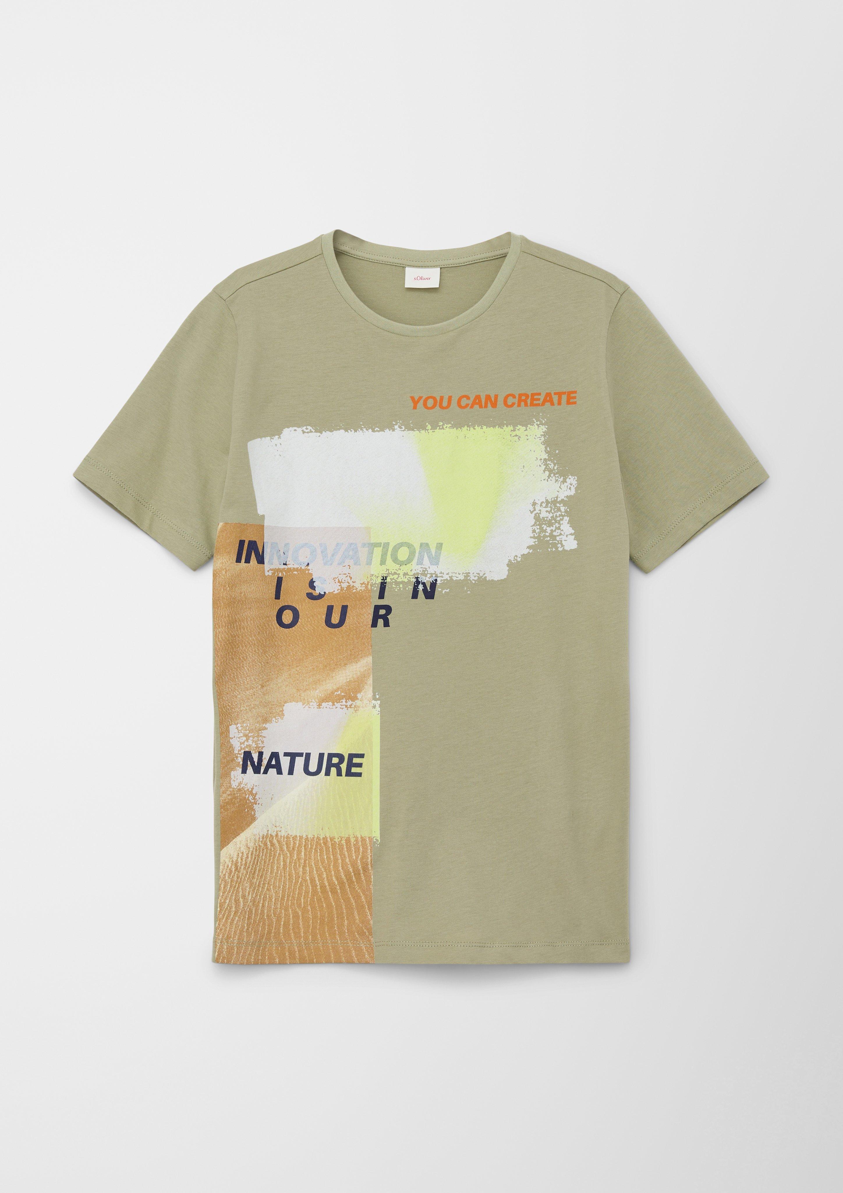Baumwollshirt mit Frontprint  2128602-7803