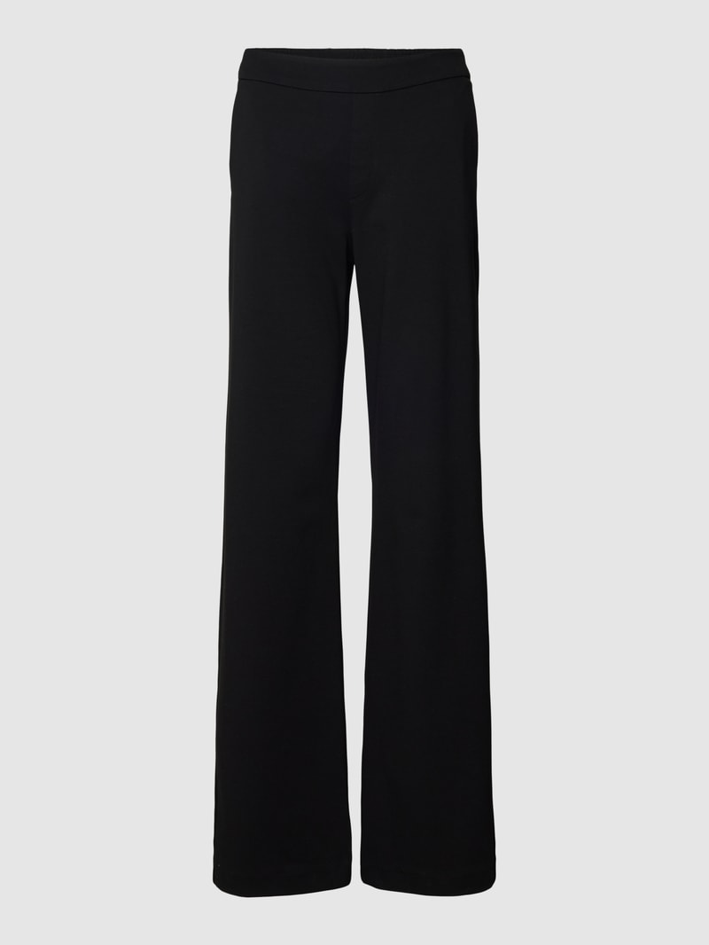 Stoffhose mit Allover-Muster Modell 'Chiara' in schwarz