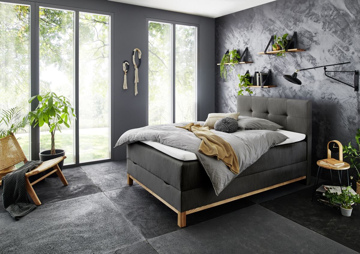 Meise Boxspringbett Catania Anthrazit 120 x 200 cm
