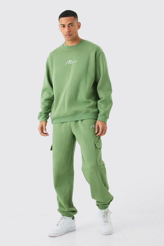 Oversize Man Signature Cargo Sweatshirt-Trainingsanzug