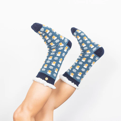Blue Christmas Beer Socks