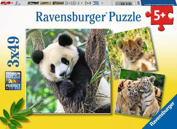 Kinderpuzzle ab 5 Jahren - Panda, Tiger und Löwe - 49 Teile