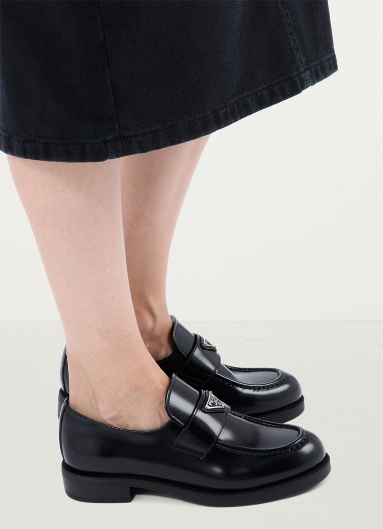 Mocassins Prada de couro com logotipo