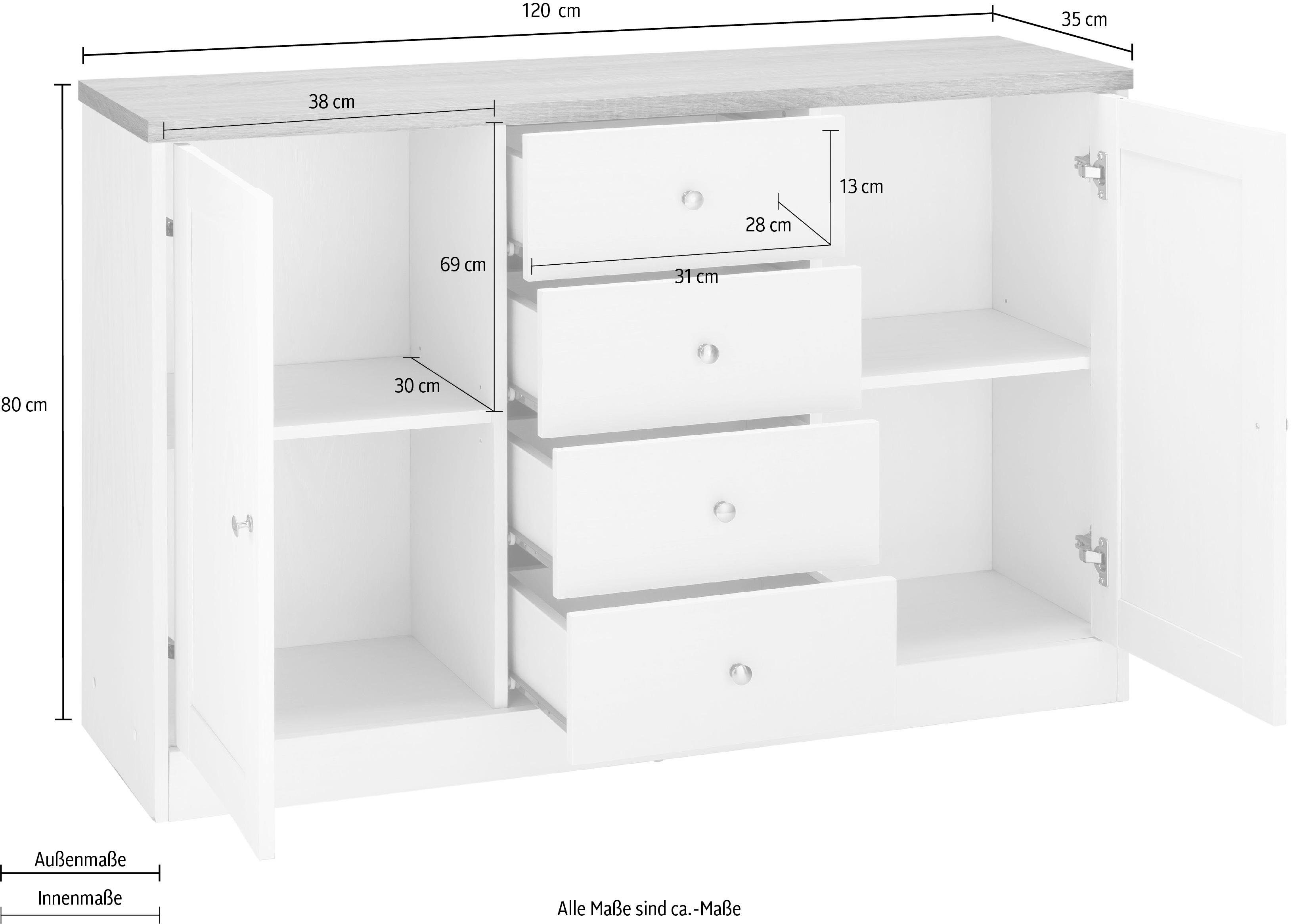 Home affaire Kommode Heide, Breite 120 cm