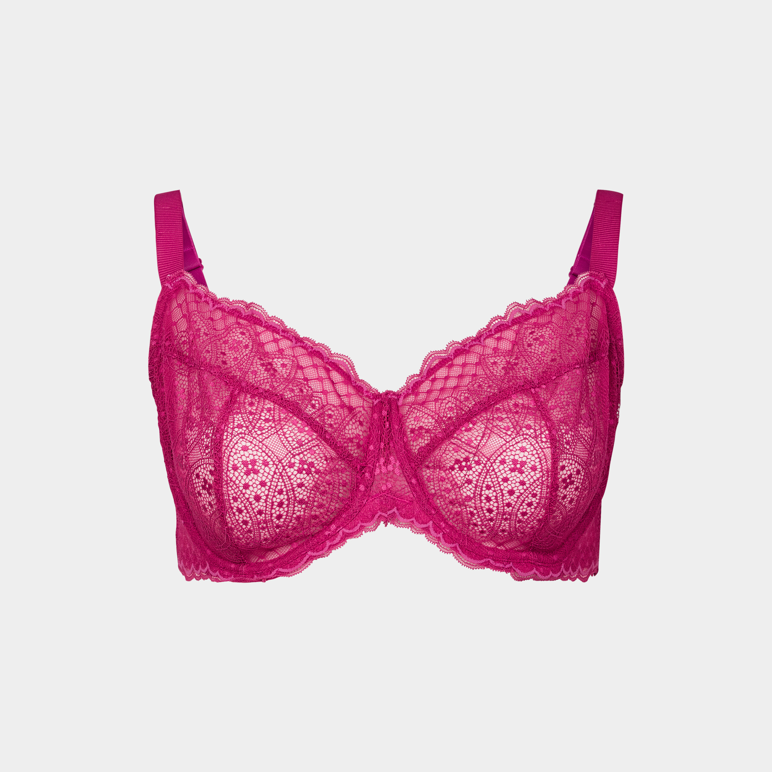 Soutien-gorge emboîtant en dentelle violet femme grande taille | La Halle