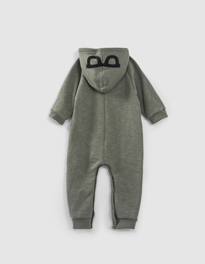 Combinaison kaki à capuche-lunettes molleton bio bébé
