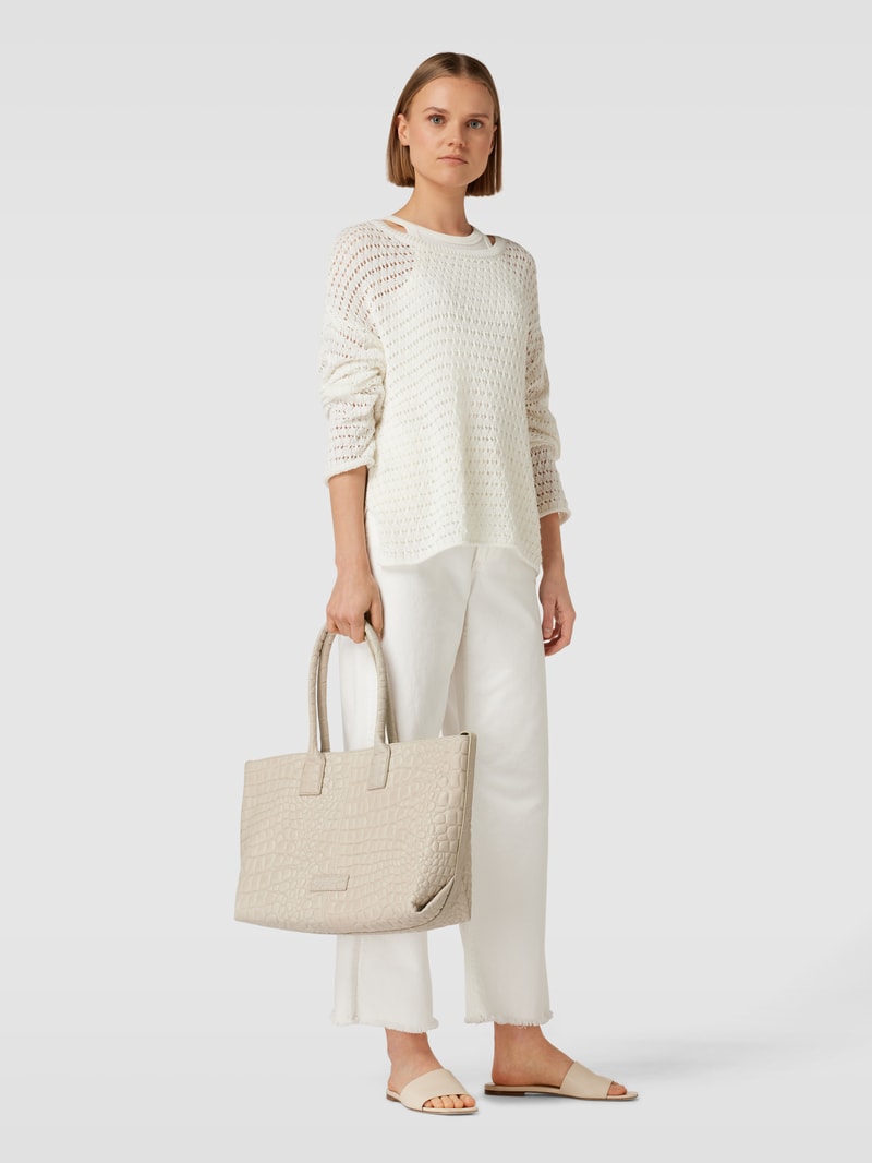 Shopper mit Label-Detail Modell 'Chelsea' in offwhite