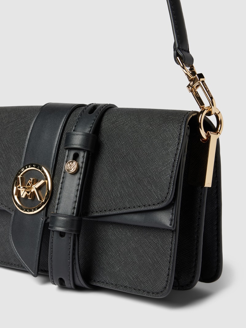 Handtasche mit Label-Details Modell 'GREENWICH' in schwarz
