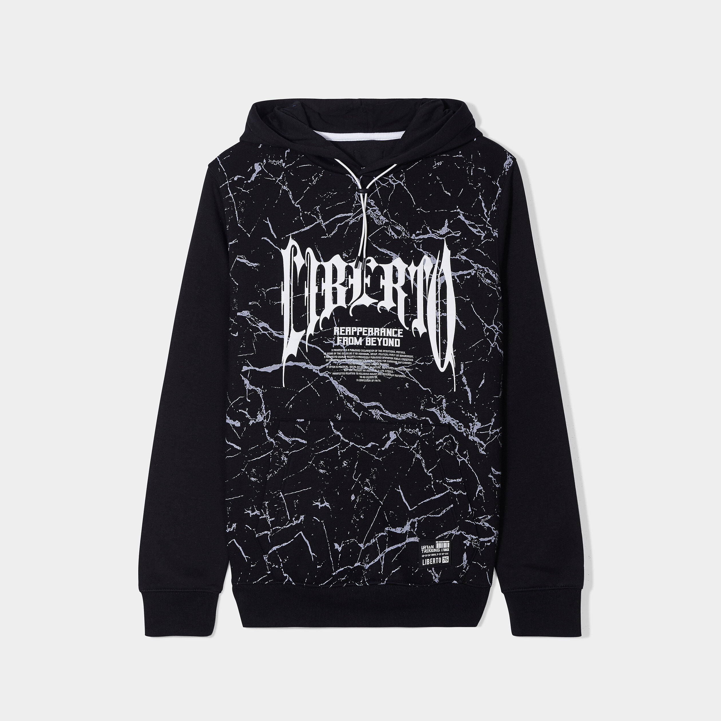 Sweat à capuche hoodie Liberto noir homme | La Halle