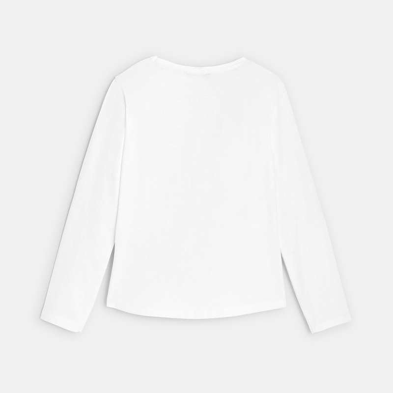 T-shirt basique motif cœur blanc fille