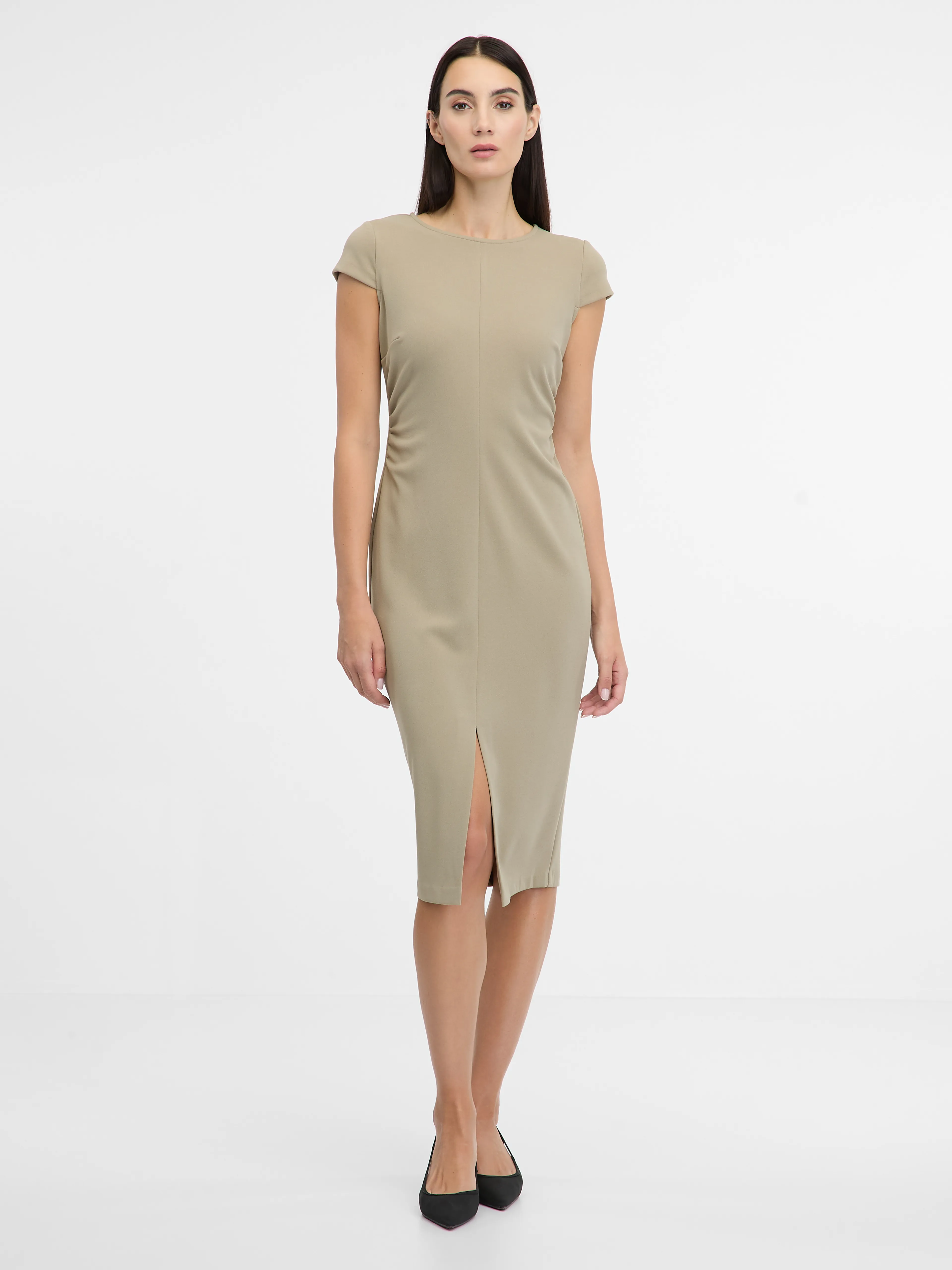 Beigefarbenes Damen-Midikleid ORSAY