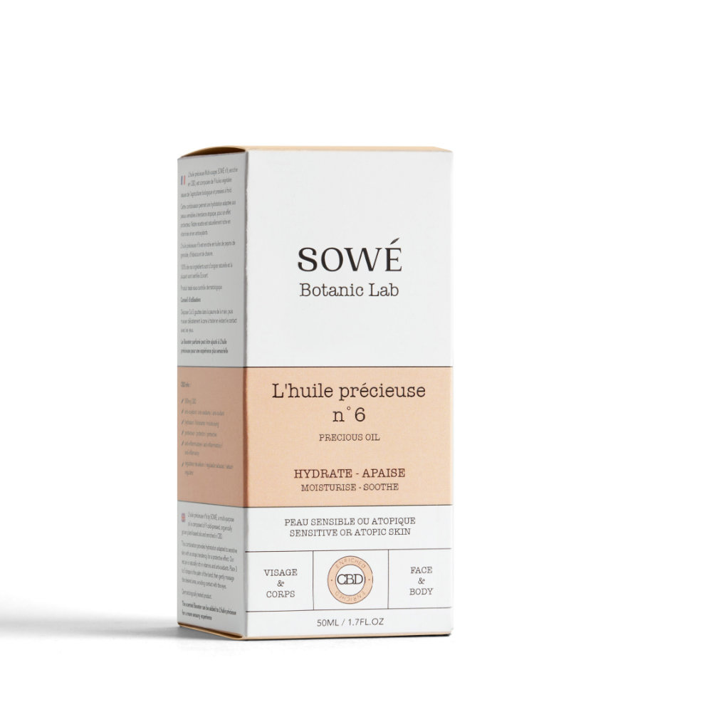 sowé botanic lab L'huile précieuse n°6 - CBD - Booster Renew - 50ml Huile visage et corps