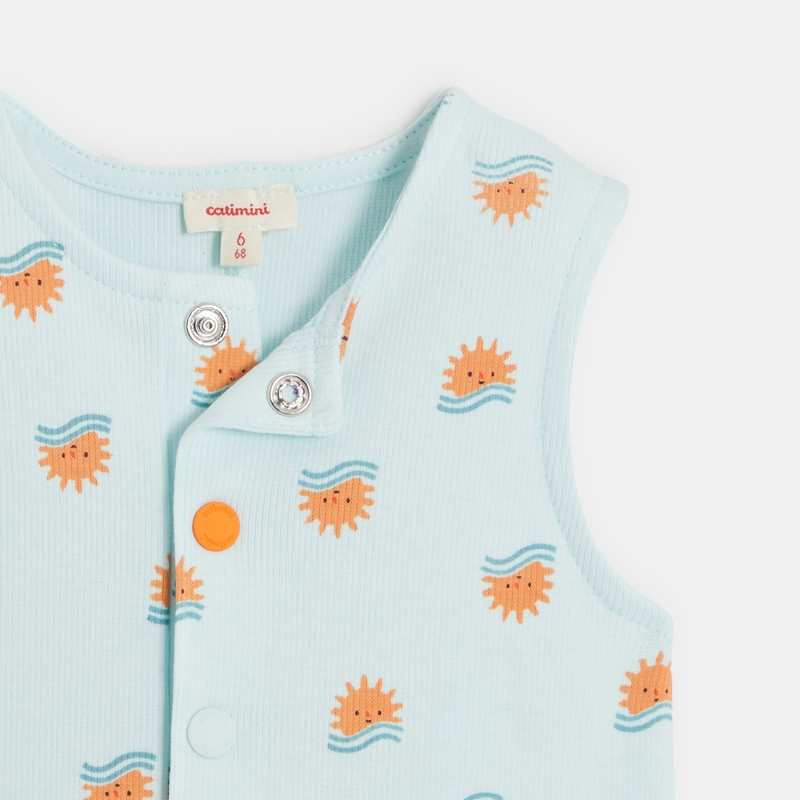 Combishort bébé garçon bleue à motifs soleil Catimini
