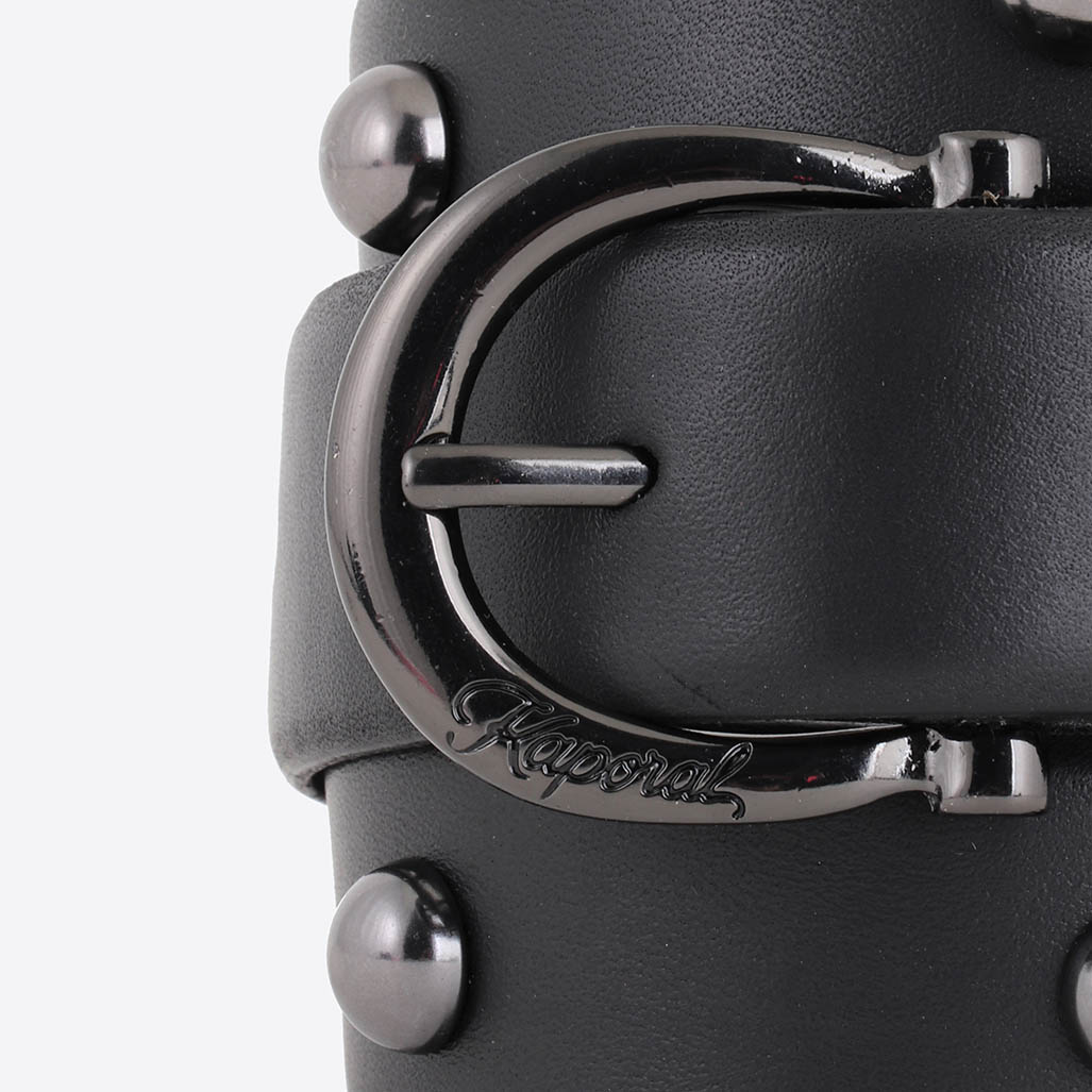 LUSKA  Ceinture en cuir noir Femme