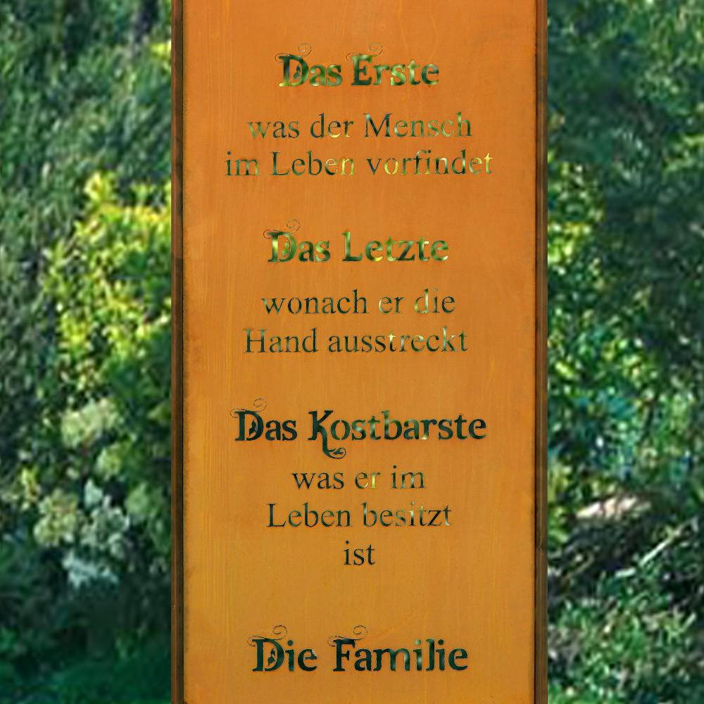 Home Deluxe Rost Gartenstecker Gartenschild Family