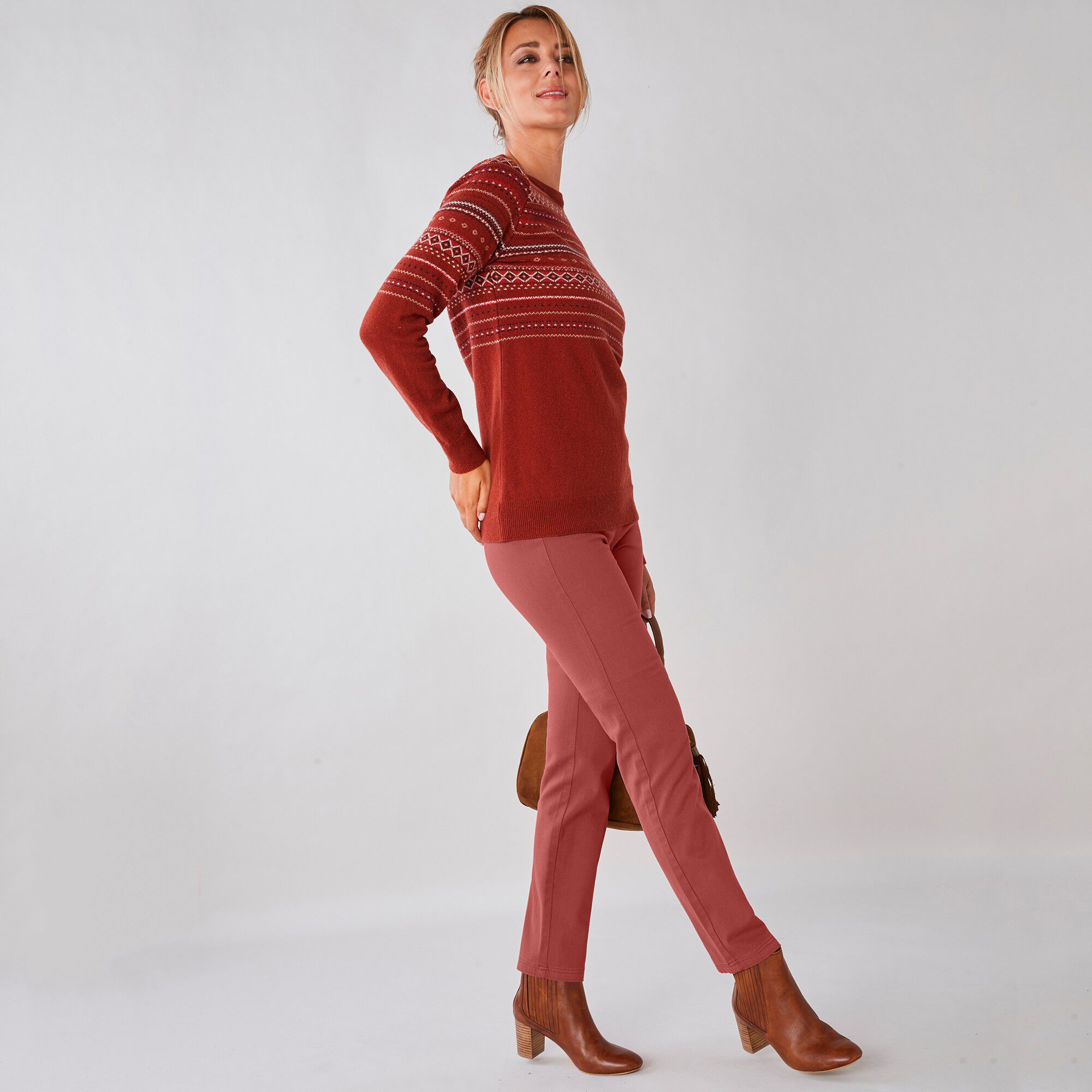 Pantalon sculptant effet ventre plat taille élastiquée