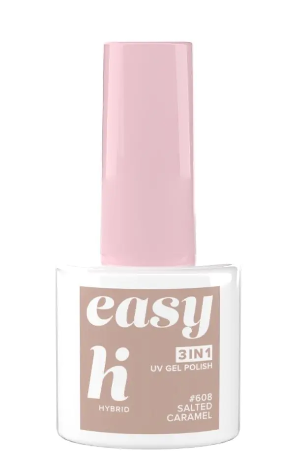 Hi Hybrid Easy 3in1 hibridinis nagų lakas 608 Sūri karamelė 5ml