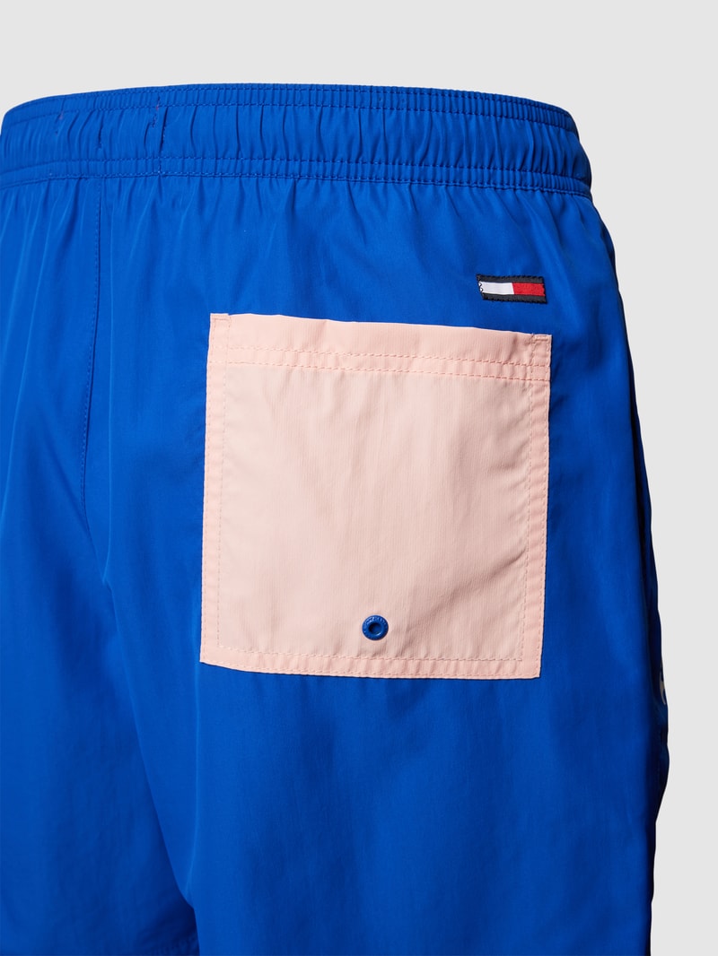 Badehose mit Label-Details in royalblau