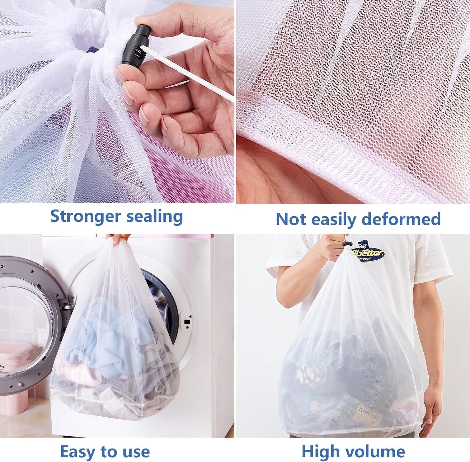 ASLENY Wäschenetz 5 Stück Wäschenetz für die Waschmaschine, Wäschesack mit Kordelstopper,(5-St., Robuster Wäschesack für Hemden, BHs, Unterwäsche und Socken), Wiederverwendbar, Feinmaschige Wäschesäcke