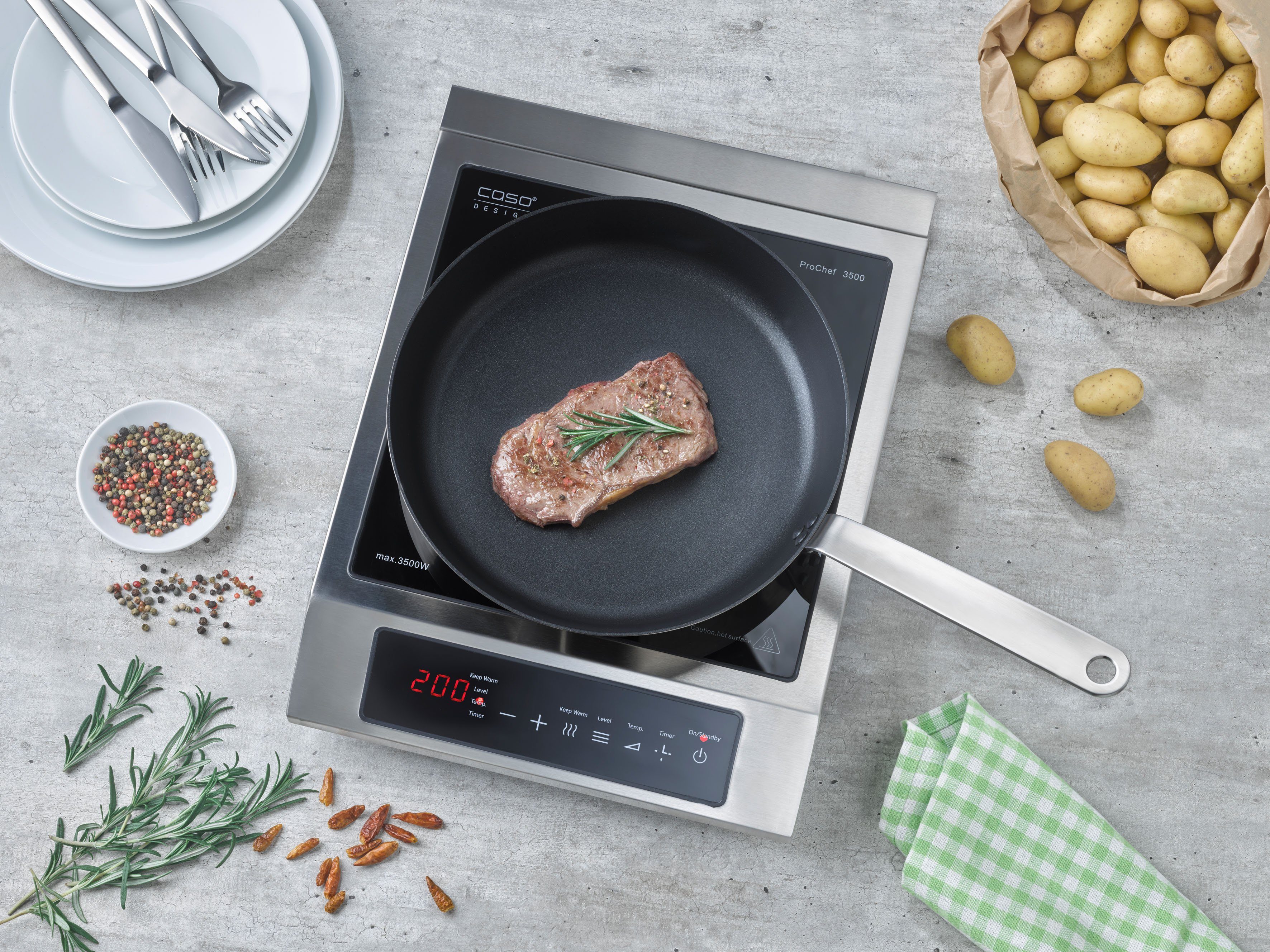 Caso Einzel-Induktionskochplatte 2364 Pro Chef 3500