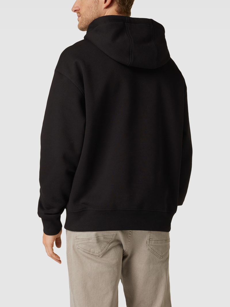 Hoodie mit Label-Stitching Modell 'ARCHED HOODY' in schwarz