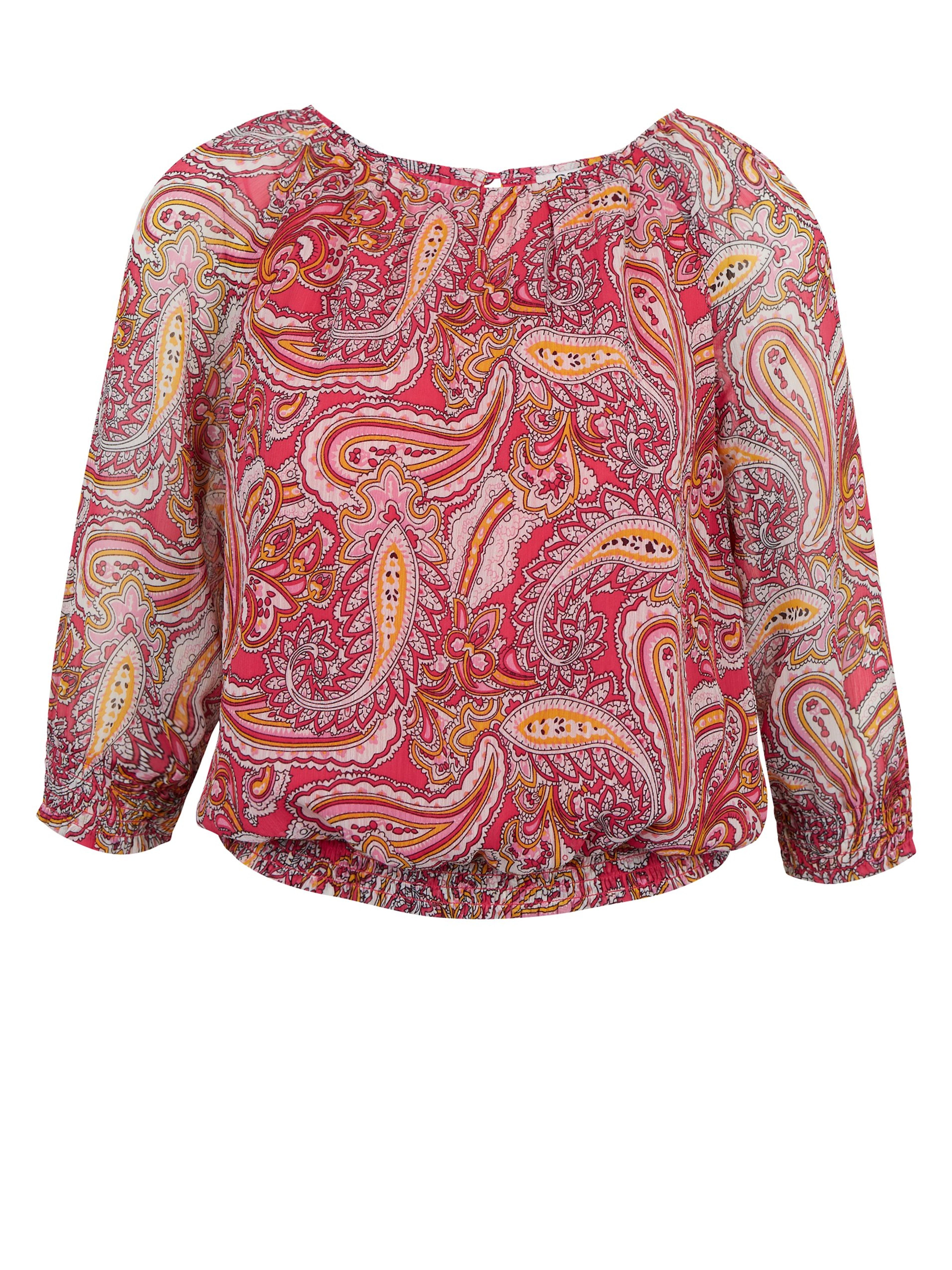 Rot und rosa gemusterte Damenbluse ORSAY