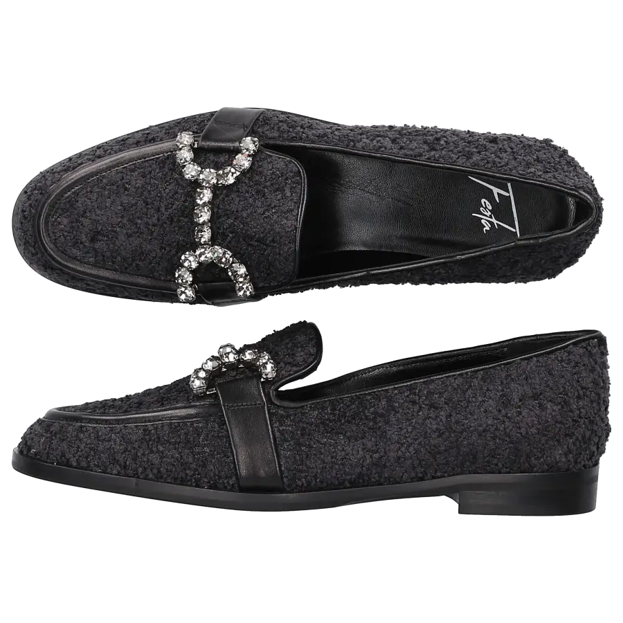 Roberto Festa - Loafer JOYS Tweed - schwarz