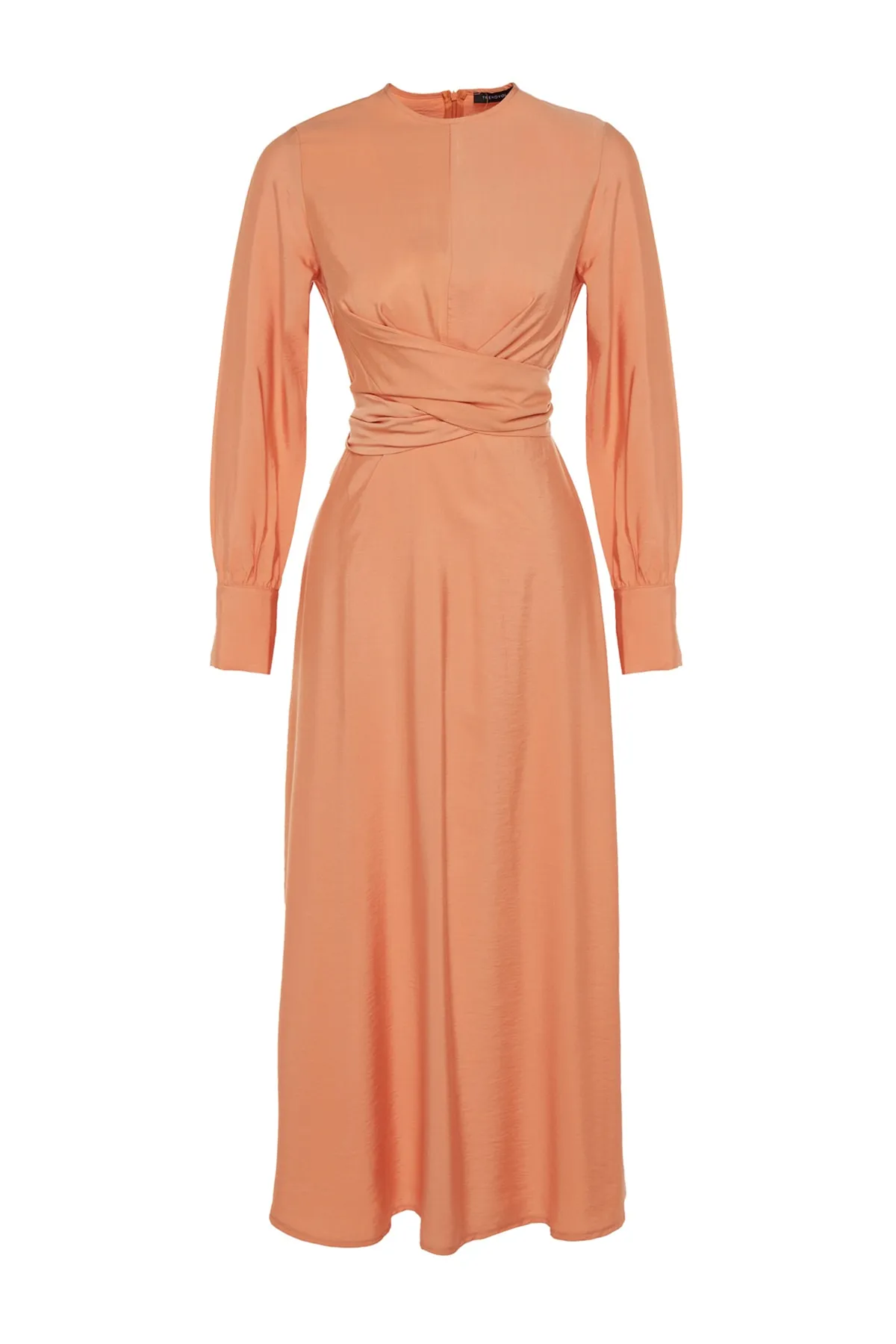 Trendyol Modest  Helloranges gewebtes Kleid mit Taillenschnürung TCTSS23EB00221