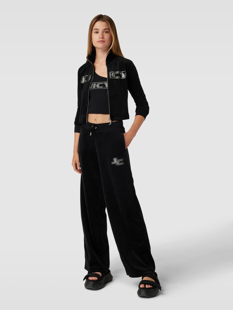 Sweatjacke mit Stehkragen Modell 'LELU' in schwarz
