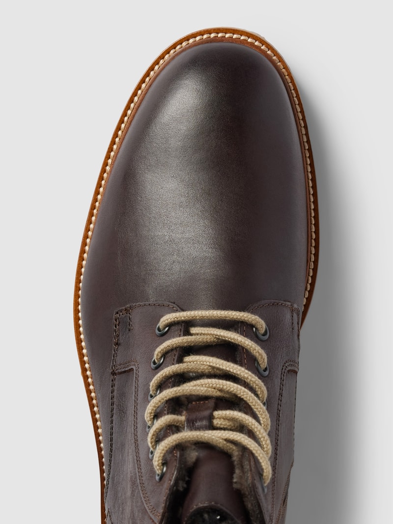 Schnürboots aus Leder Modell 'DARWIN' in dunkelbraun