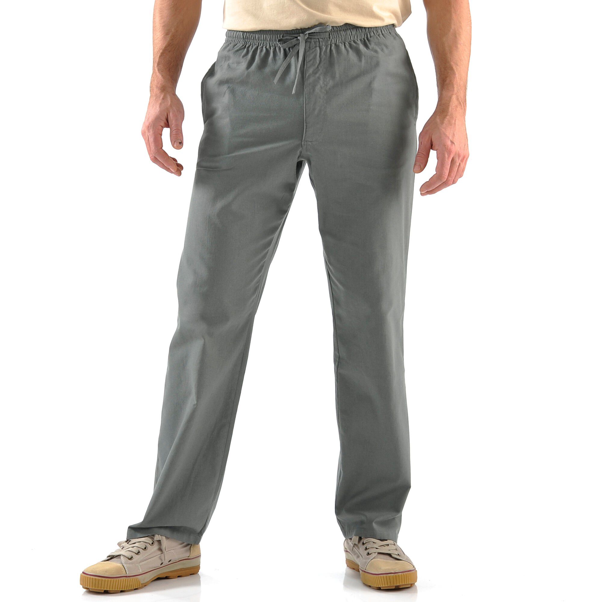 Pantalon toile taille élastiquée