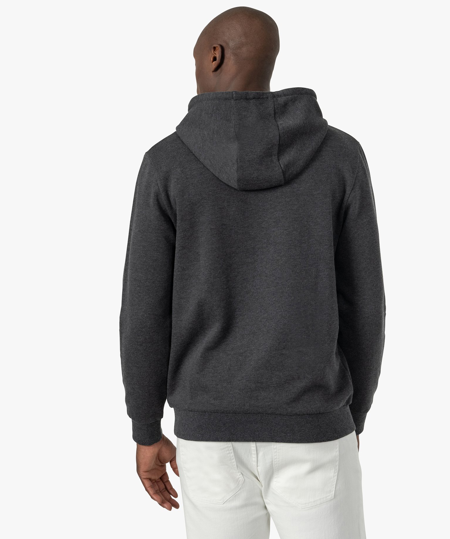 Sweat homme à capuche intérieur molletonné gris | GEMO