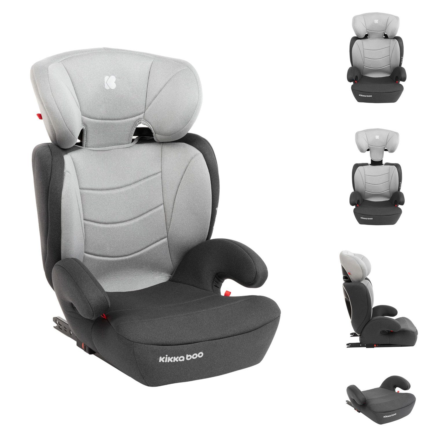 Kikkaboo Kindersitzerhöhung Kindersitz Amaro, bis: 36 kg, Isofix Gruppe 2/3 (15-36 kg) Sitzerhöhung, verstellbar