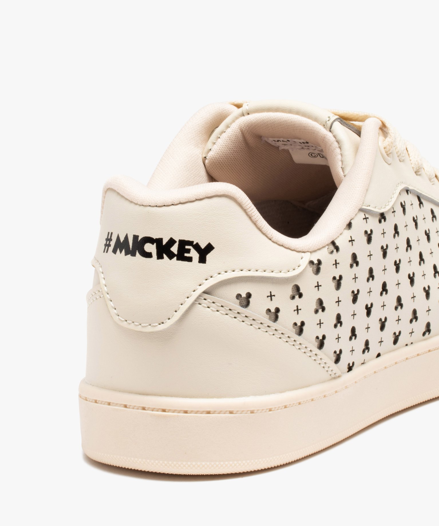 Baskets femme unies avec motifs ajourés Mickey - DS beige | GEMO