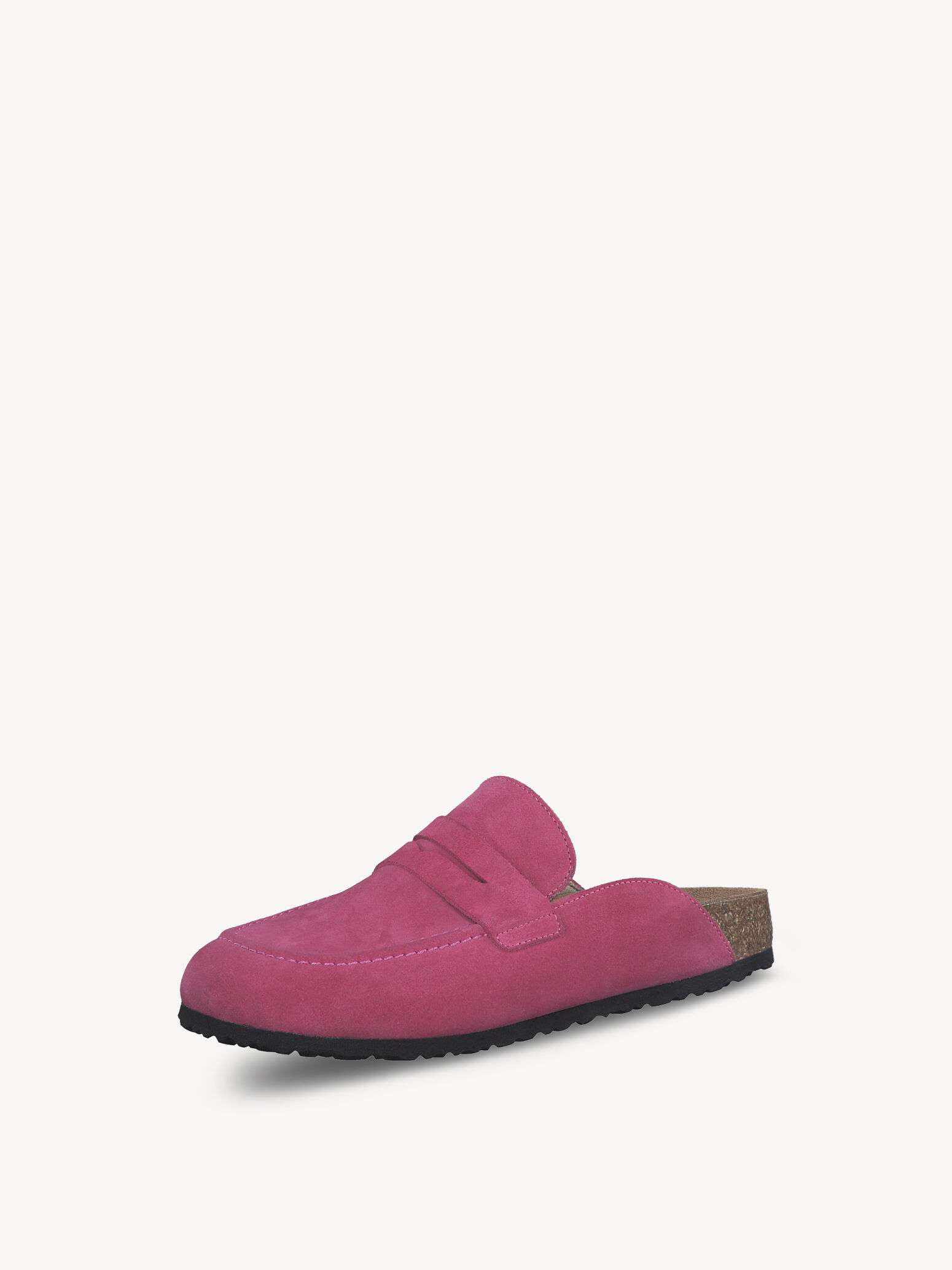 Mule en cuir - rose fuchsia
