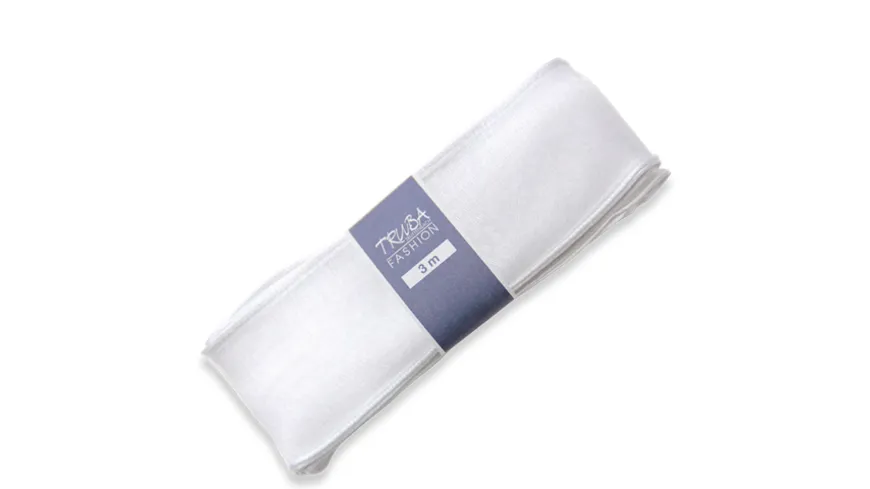 TRUBA Chiffonband mit Draht uni gelb 3 m