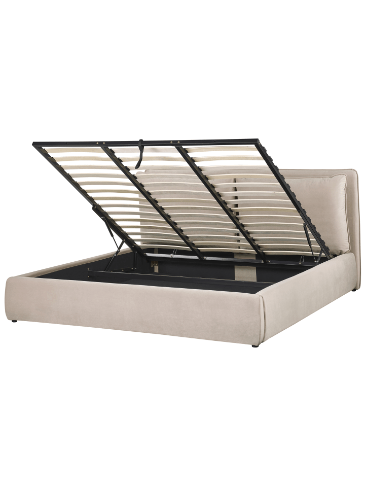 Beliani Doppelbett BAJONNA in Beige - (W) 204 x (H) 102 x (L) 235 cm günstig kaufen onesize