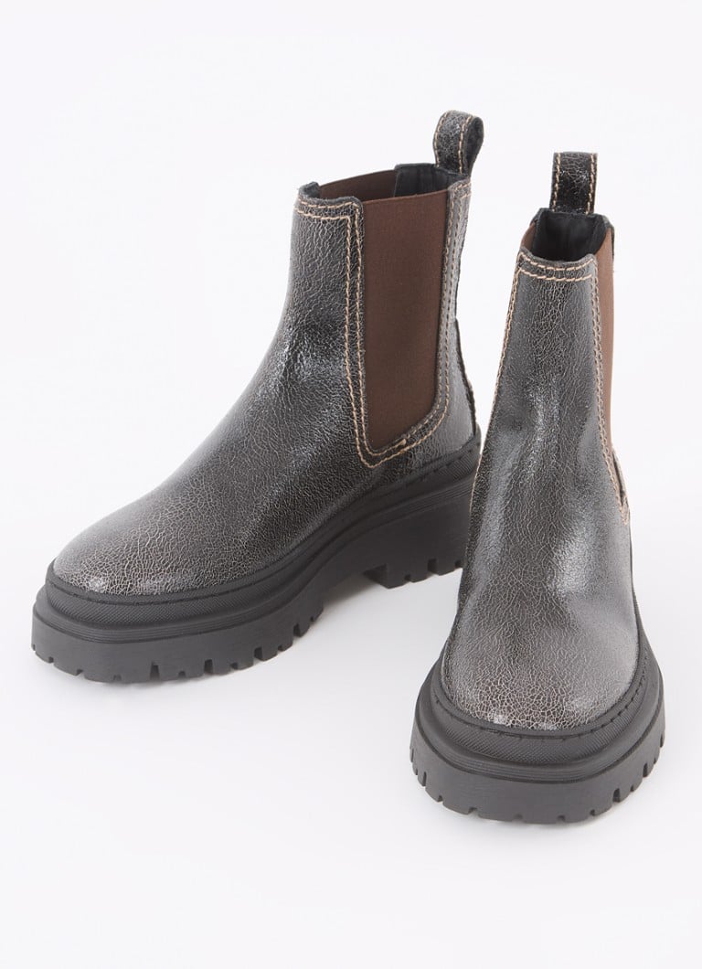 Sandro  Chelsea boot van leer met logo