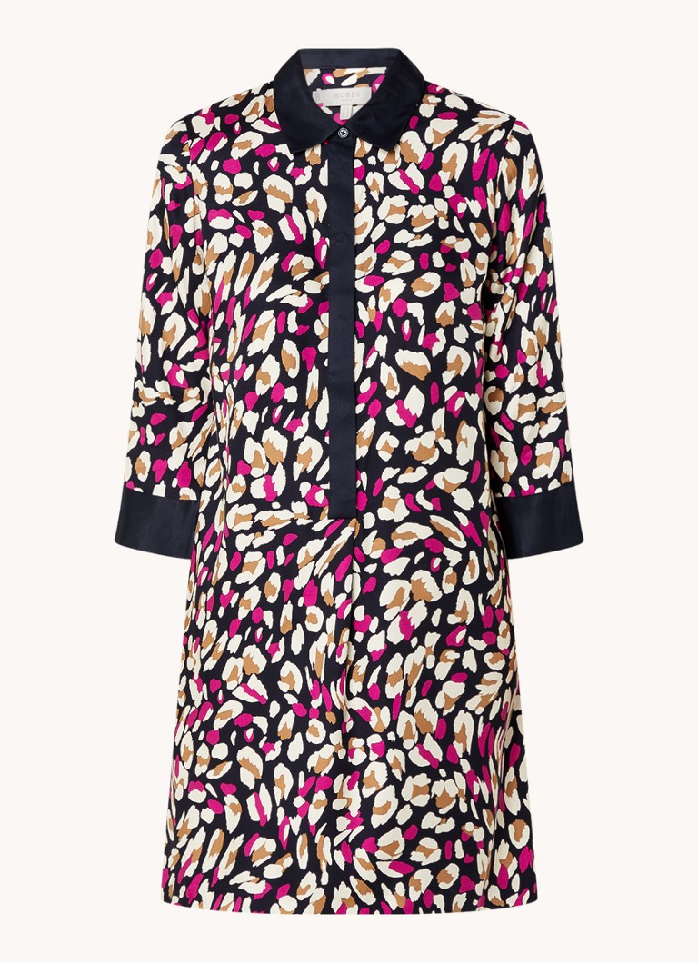 Abito corto a blusa con stampa leopardata Hobbs Marci