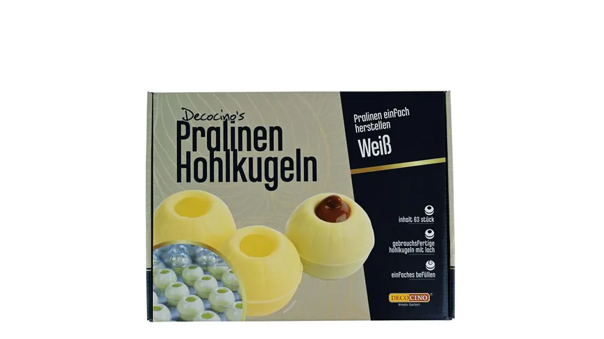 DECOCINO Pralinen Hohlkugeln Weiße Schokolade