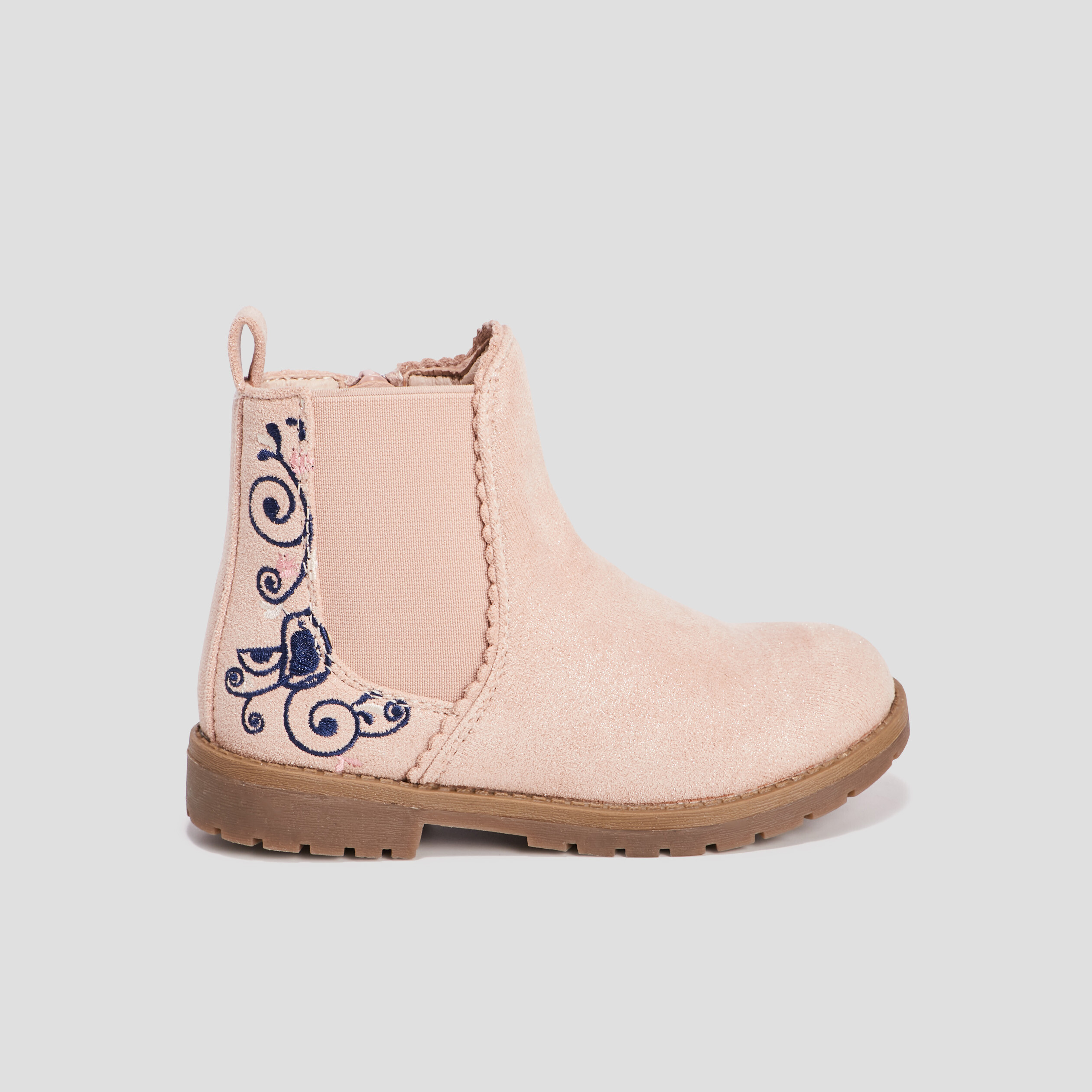 Bottines chelsea brodées rose fille | La Halle