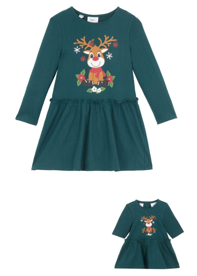 Mädchen Jerseykleid + Puppenkleid (2-tlg. Set)