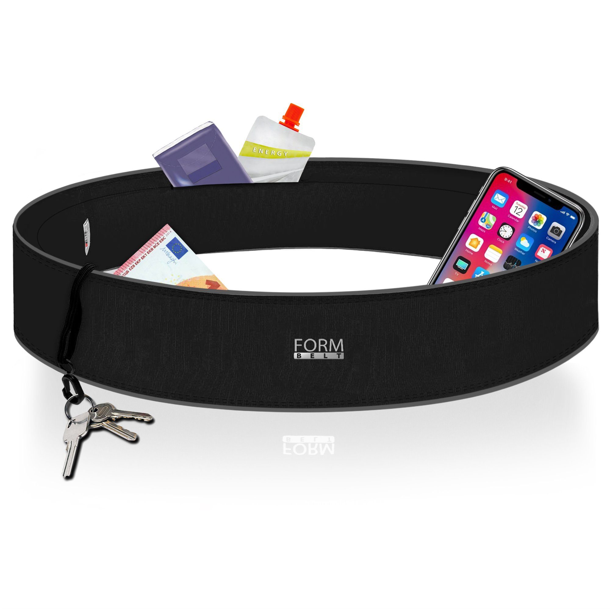 Formbelt Laufgürtel für Handy, Lauftasche, Jogging Gürtel, Handytasche zum Joggen Tasche laufen Hüfttasche für Smartphones z.B. Iphone 12, Galaxy 21 Xiaomi Laufgürtel Herren, Laufgürtel Damen, marathon, jogging, sportlaufgürtel, bauchtasche sport, la