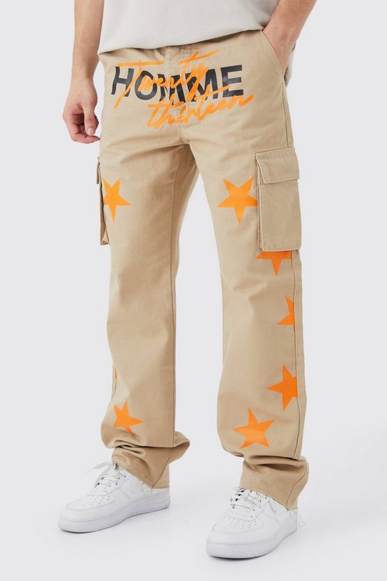 Tall Fixed Waist Relaxed Applique Cargo Gusset Trouser