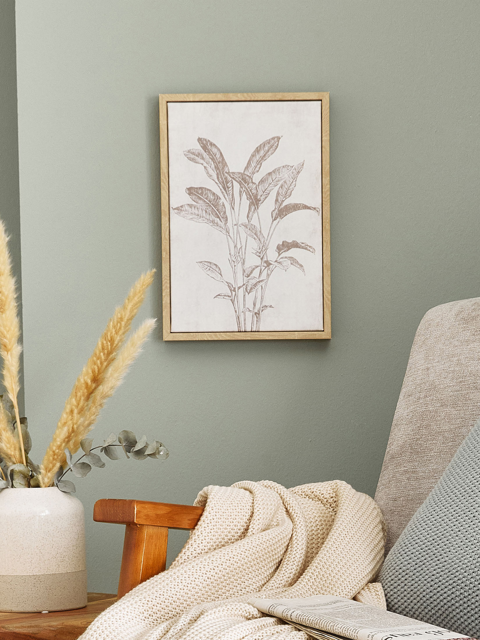 Kelara Leinwand-Druck-gerahmt, Beige
